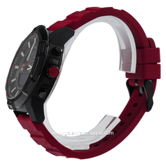 Alexandre Christie Digital AC 9375 MH Men Digital Analog Red Dial Black Rubber Strap