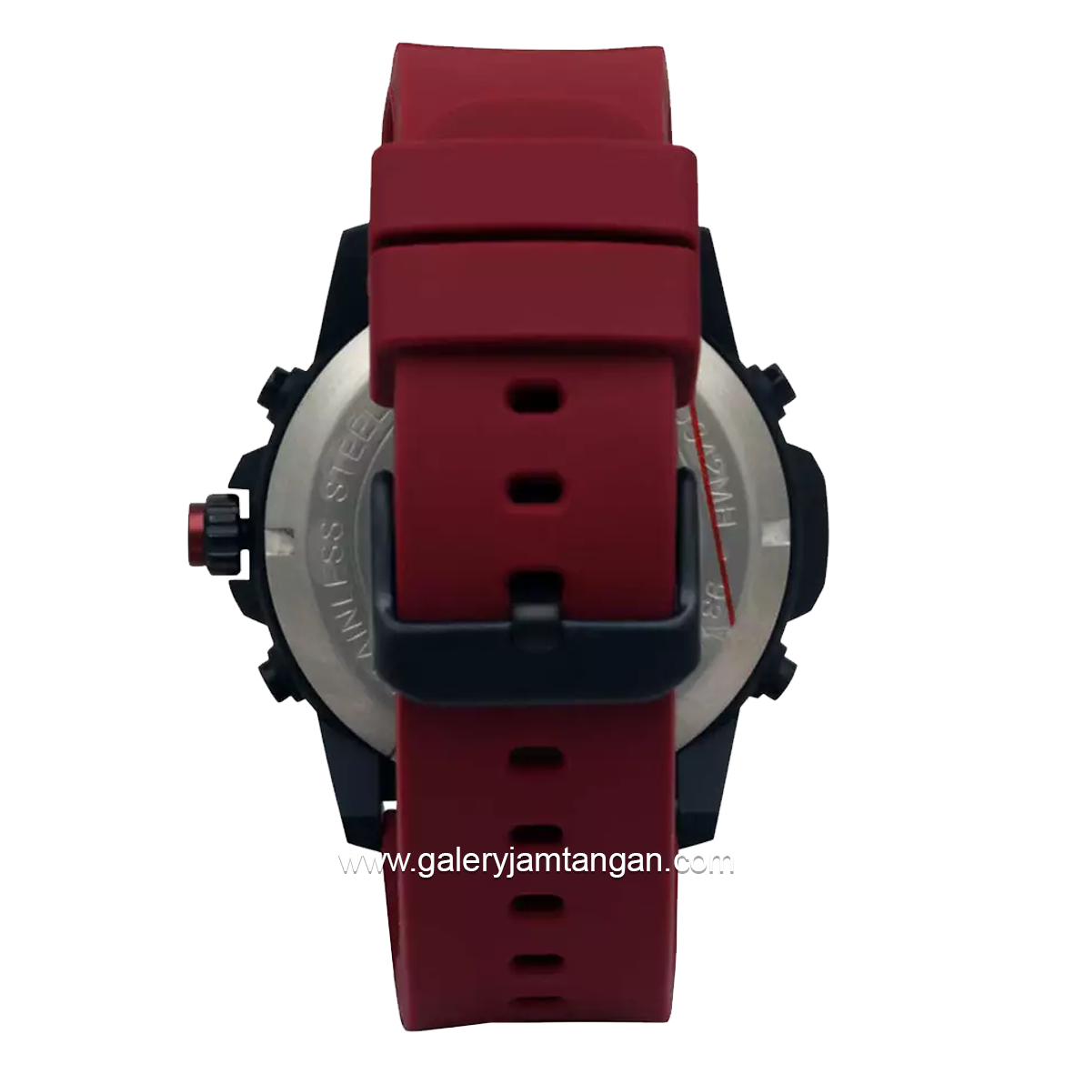 Alexandre Christie Digital AC 9375 MH Men Digital Analog Red Dial Black Rubber Strap