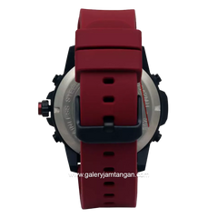 Alexandre Christie Digital AC 9375 MH Men Digital Analog Red Dial Black Rubber Strap