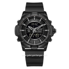 Alexandre Christie Digital AC 9375 MH Men Digital Analog Black Dial Black Rubber Strap