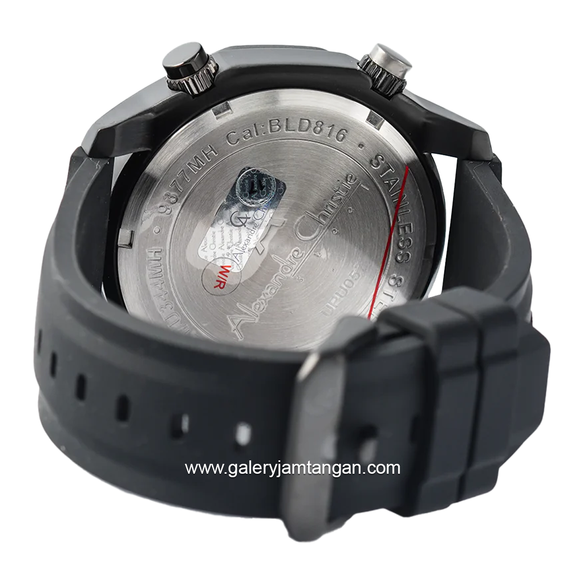 Alexandre Christie AC 9377 MH Full Black Rubber Strap