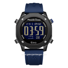 Alexandre Christie AC 9377 MH Blue Black Rubber Strap