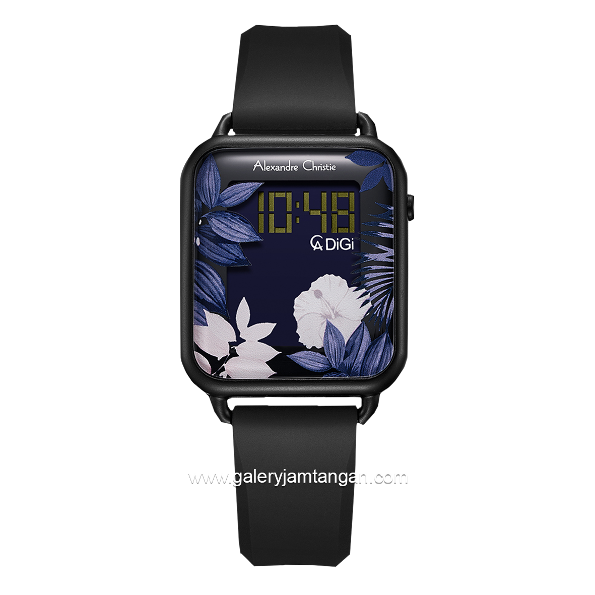 Alexandre Christie AC 9378 LH Black Rubber Strap