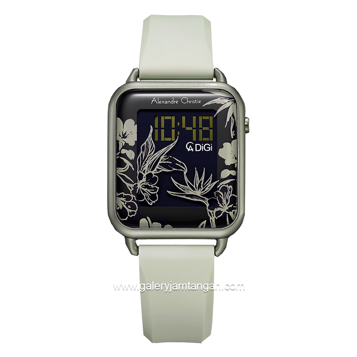 Alexandre Christie AC 9378 LH Green Rubber Strap