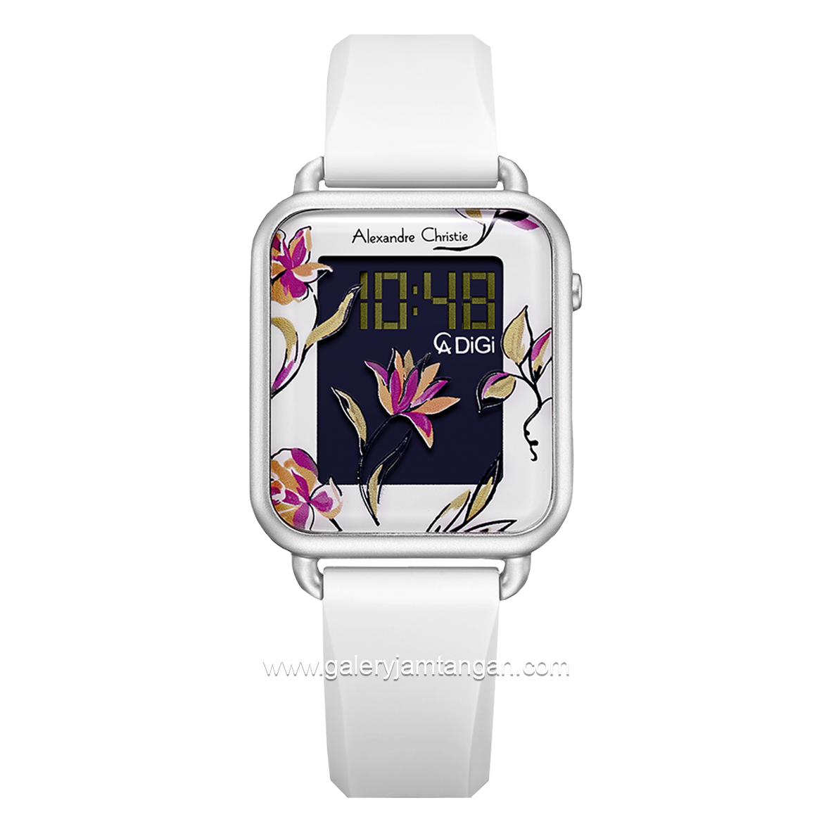 Alexandre Christie AC 9378 LH White Rubber Strap