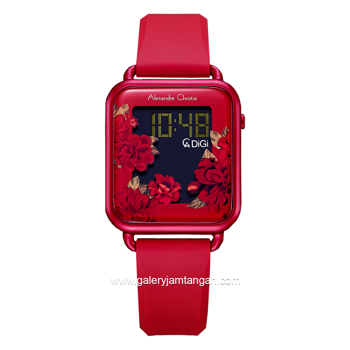 Alexandre Christie AC 9378 LH Red Rubber Strap
