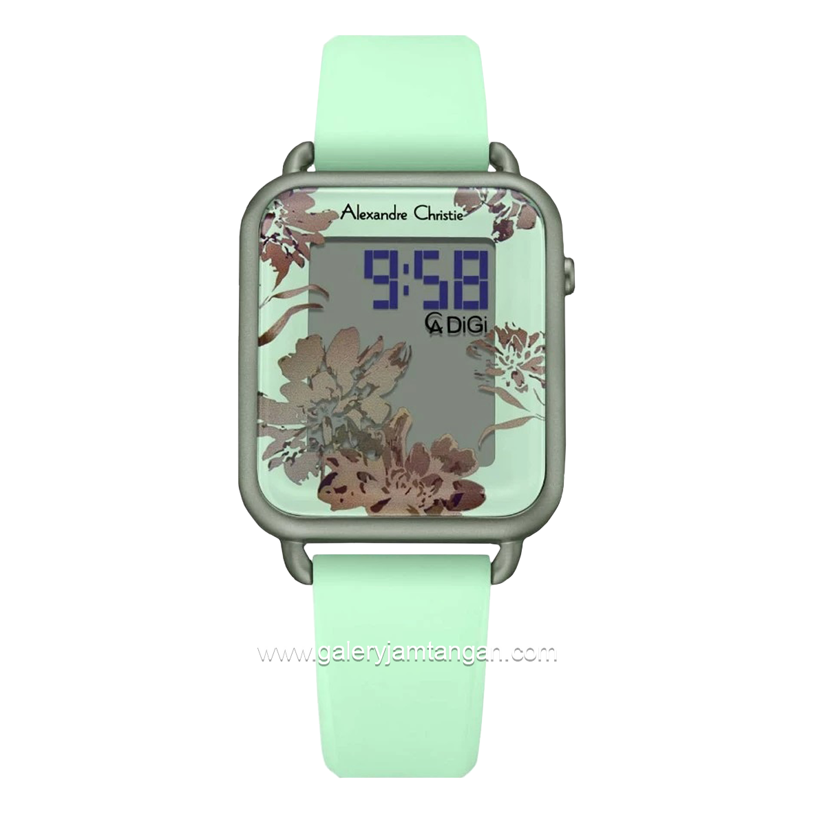 Alexandre Christie AC 9378 LH Green Rubber Strap