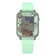 Alexandre Christie AC 9378 LH Green Rubber Strap