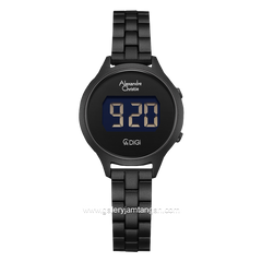 Alexandre Christie AC 9379 LH Digital Black Stainless Steel