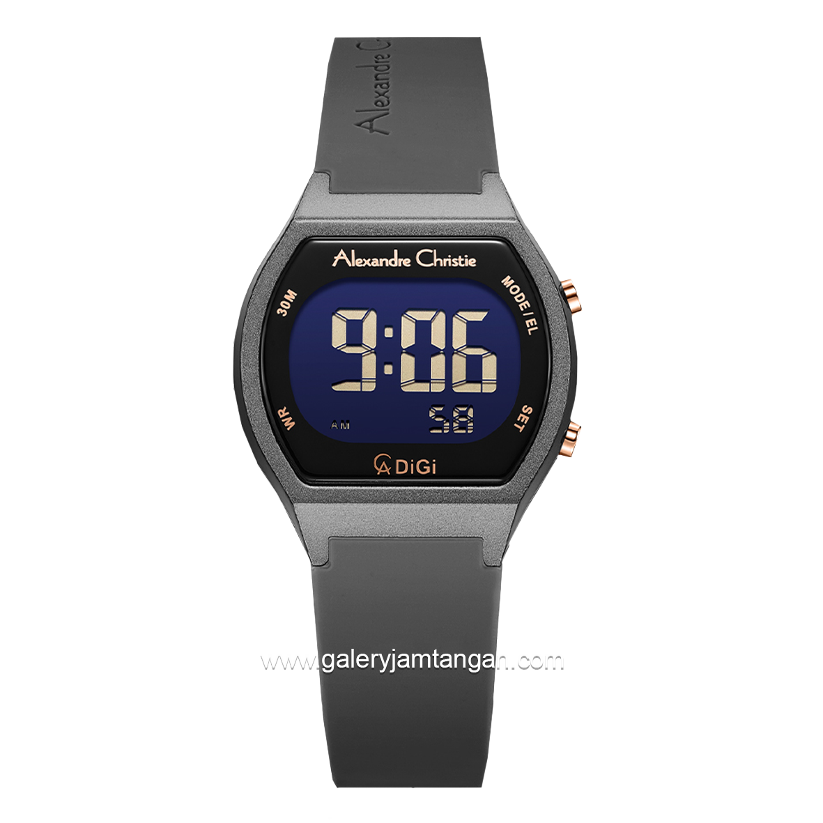 Alexandre Christie AC 9384 LH Black Rubber Strap