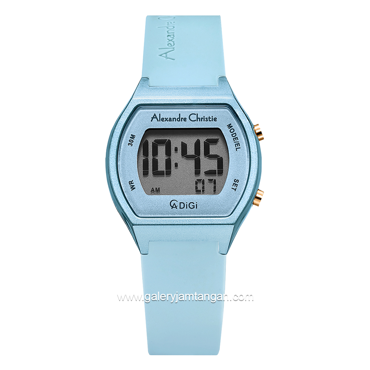 Alexandre Christie AC 9384 LH Blue Rubber Strap