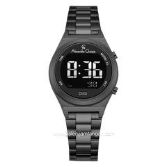 Alexandre Christie AC 9385 LH Black Digital Stainless Steel Strap