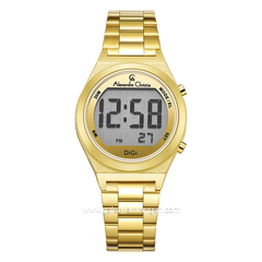 Alexandre Christie AC 9385 LH Gold Digital Stainless Steel Strap