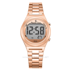 Alexandre Christie AC 9385 LH Rosegold Digital Stainless Steel Strap