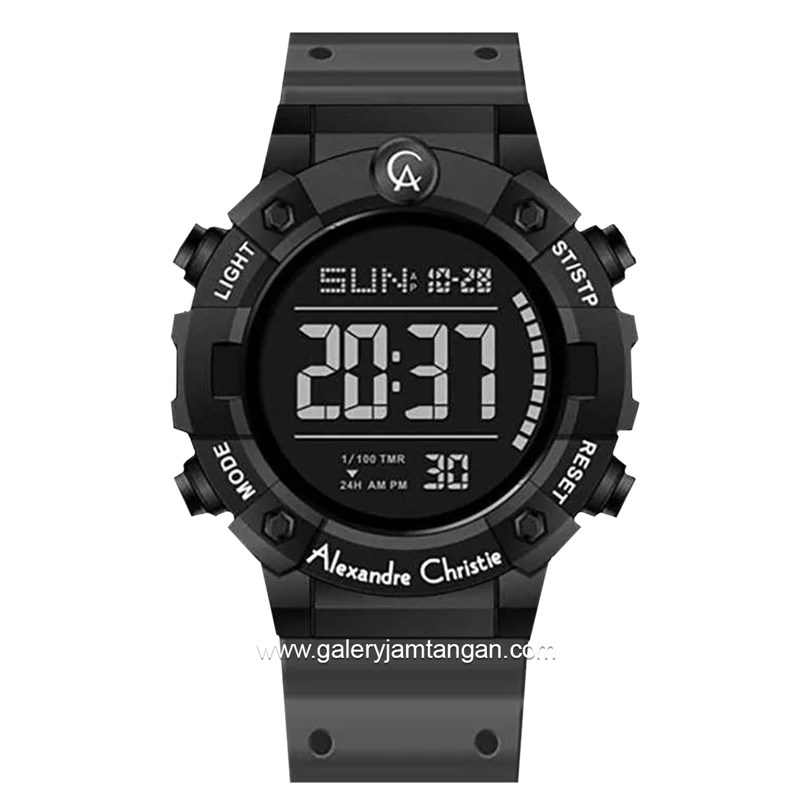 Alexandre Christie AC 9388 MH Black Digital Rubber Strap