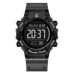 Alexandre Christie AC 9388 MH Black Digital Rubber Strap