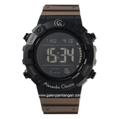 Alexandre Christie AC 9388 MH Brown Black Digital Rubber Strap
