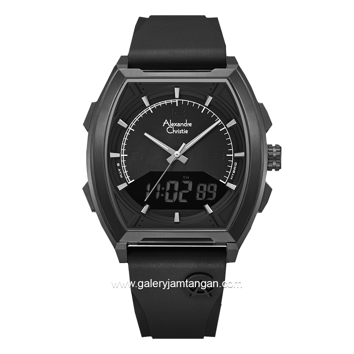 Alexandre Christie AC 9390 MH Full Black Rubber Strap