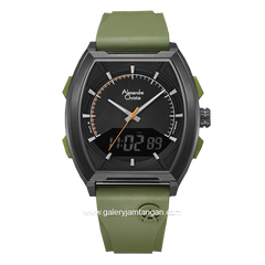 Alexandre Christie AC 9390 MH Army Black Rubber Strap