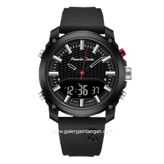 Alexandre Christie AC 9391 MH Black Rubber Strap