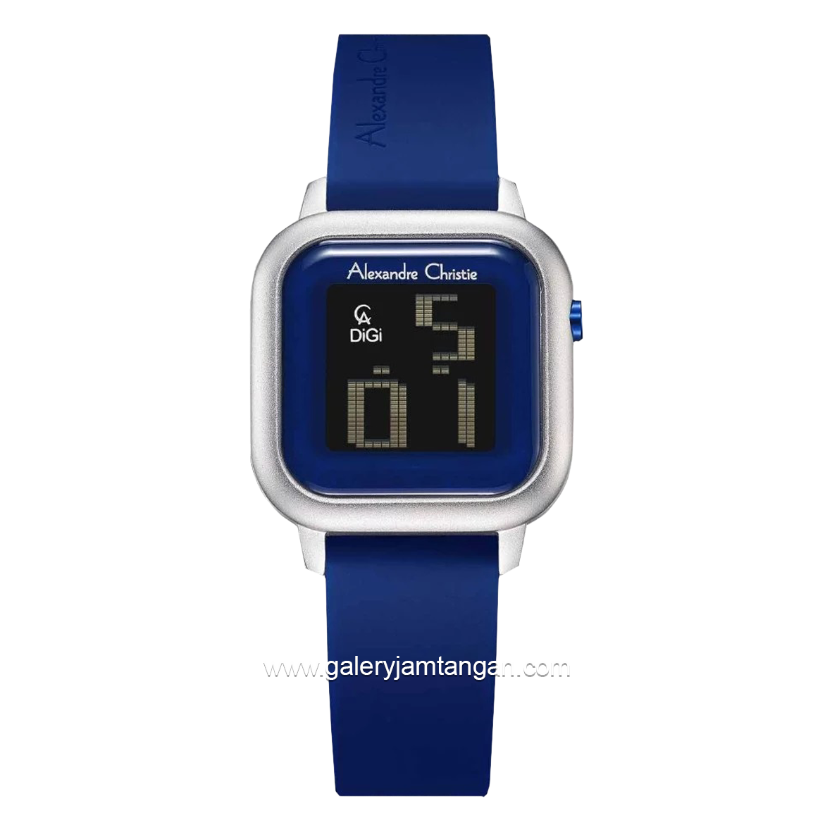 Alexandre Christie AC 9392 LH Blue Silver Rubber Strap
