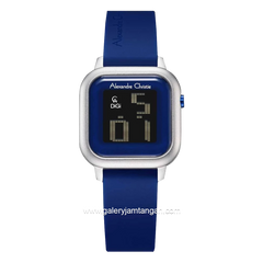 Alexandre Christie AC 9392 LH Blue Silver Rubber Strap
