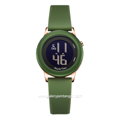 Alexandre Christie AC 9393 LH Green Rosegold Rubber Strap