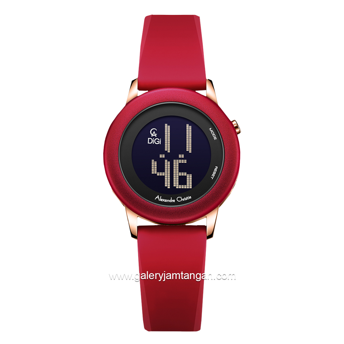 Alexandre Christie AC 9393 LH Red Rosegold Rubber Strap