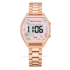 Alexandre Christie AC 9396 LH Rosegold Pink Flower Digital Stainless Steel