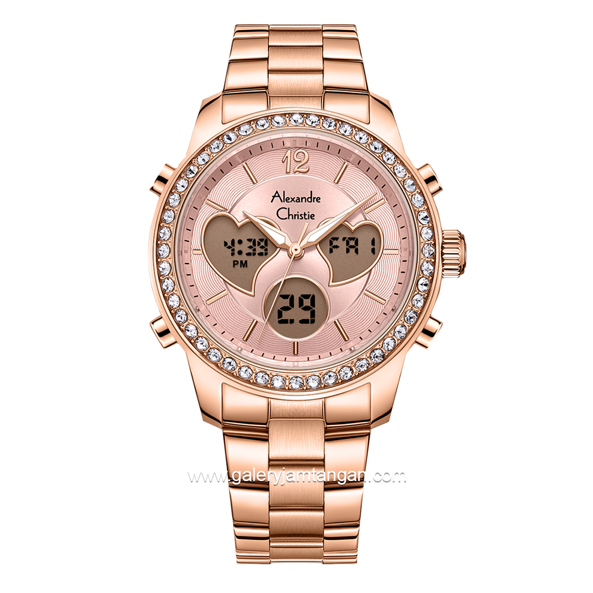 Alexandre Christie AC 9399 LH Rosegold Dial Pink Stainless Steel