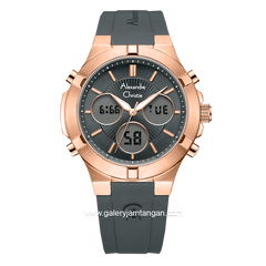 Alexandre Christie AC 9400 LH Grey Rosegold Rubber Strap