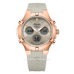 Alexandre Christie AC 9400 LH Grey Rosegold Rubber Strap