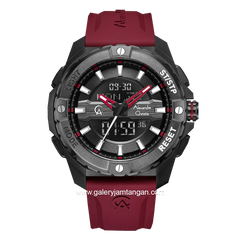 Alexandre Christie AC 9404 MH Red Black Rubber Strap