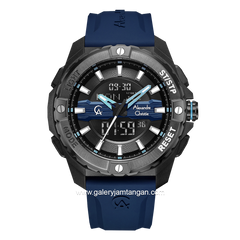 Alexandre Christie AC 9404 MH Navy Black Rubber Strap