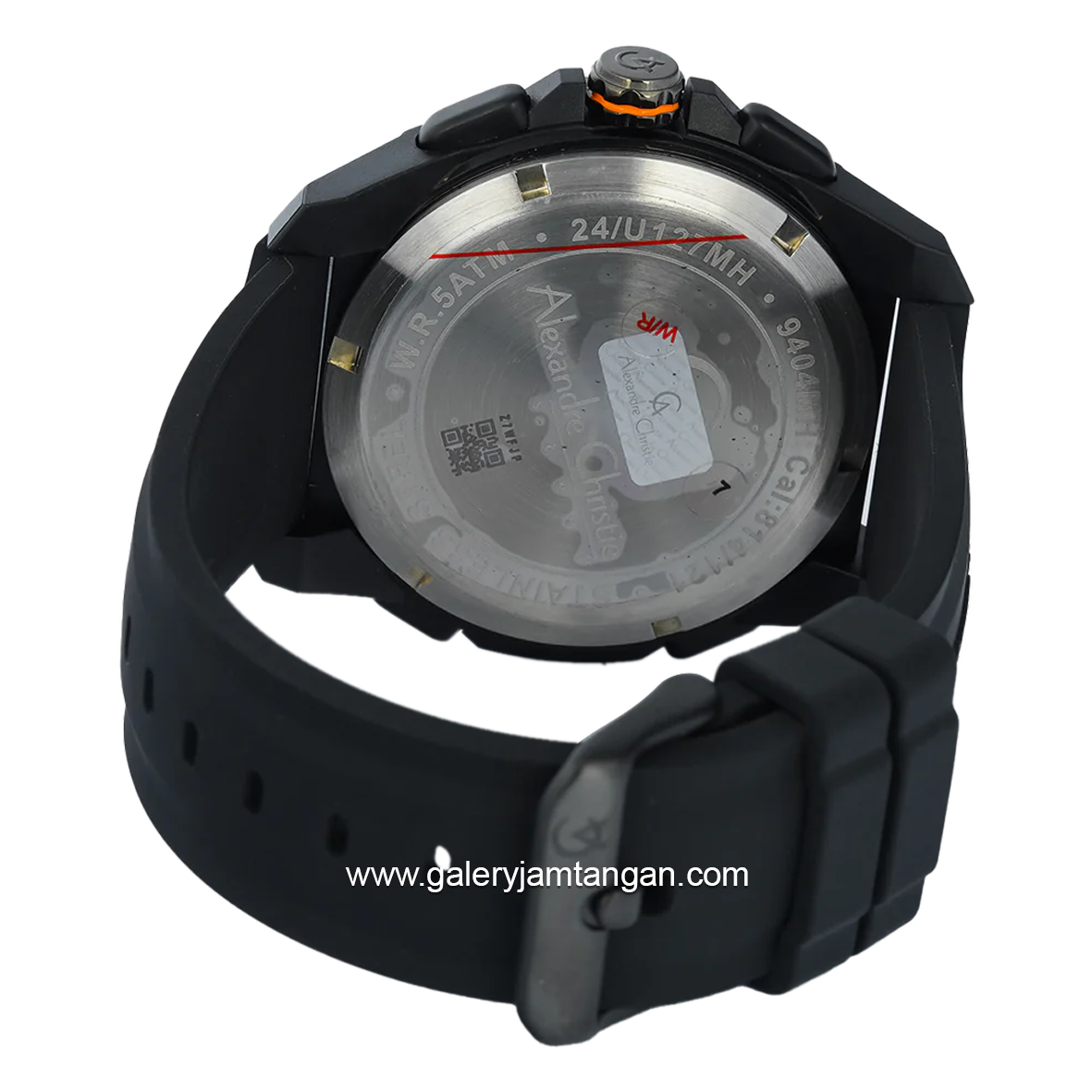 Alexandre Christie AC 9404 MH Black List Yellow Rubber Strap