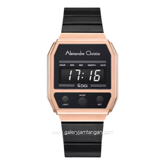 Alexandre Christie AC 9498 LH Digital Black Rosegold Stainles Steel