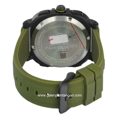 Alexandre Christie AC 9501 MH Digital Analog Army Black Rubber Strap
