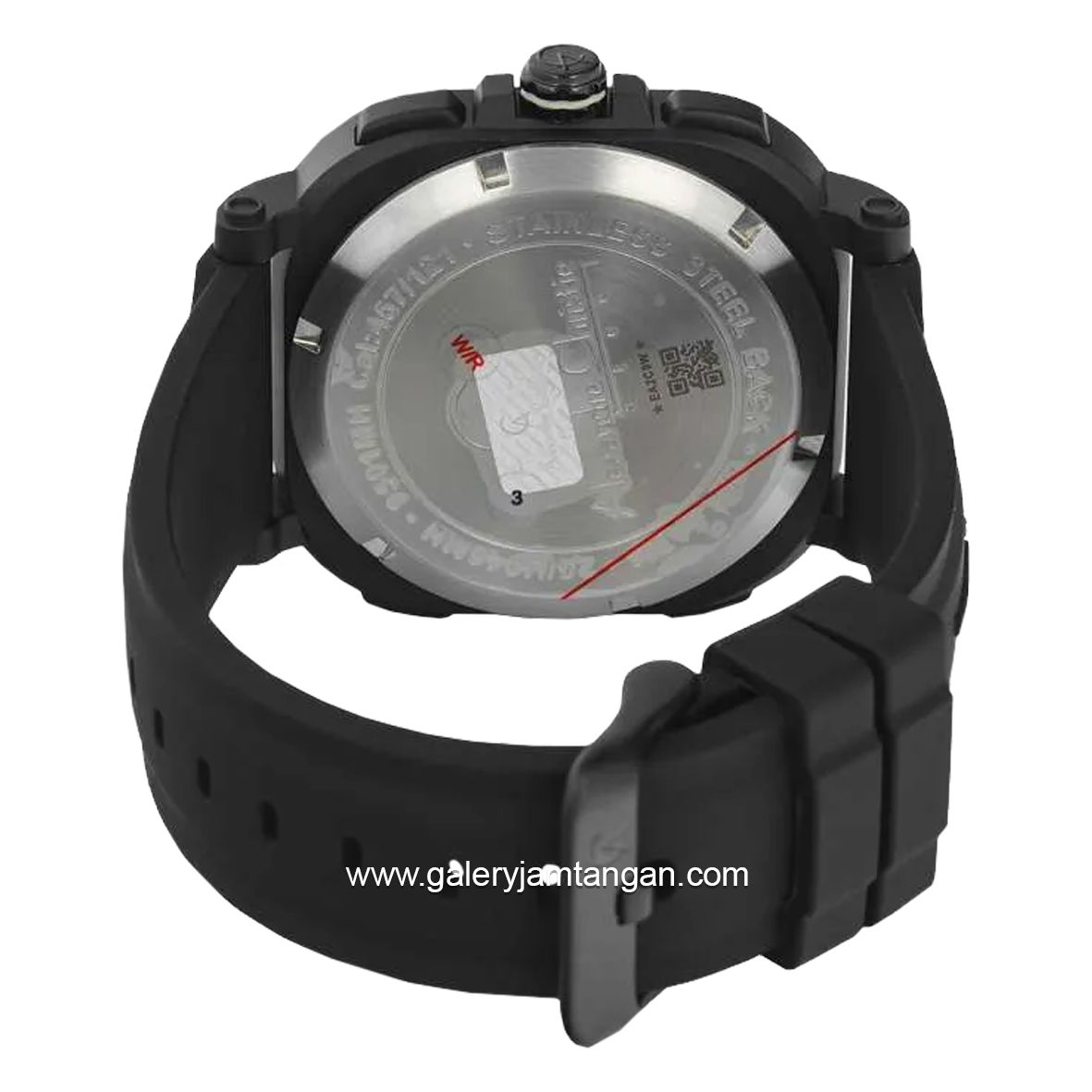Alexandre Christie AC 9501 MH Digital Analog Full Black Rubber Strap