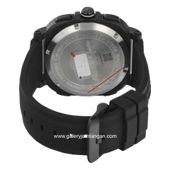Alexandre Christie AC 9501 MH Digital Analog Full Black Rubber Strap