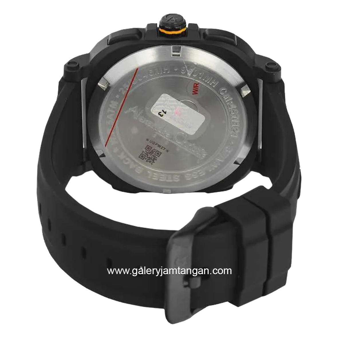 Alexandre Christie AC 9501 MH Digital Analog Black Yellow Rubber Strap