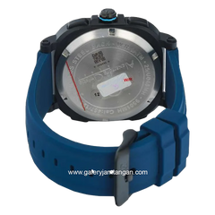 Alexandre Christie AC 9501 MH Digital Analog Blue Black Rubber Strap