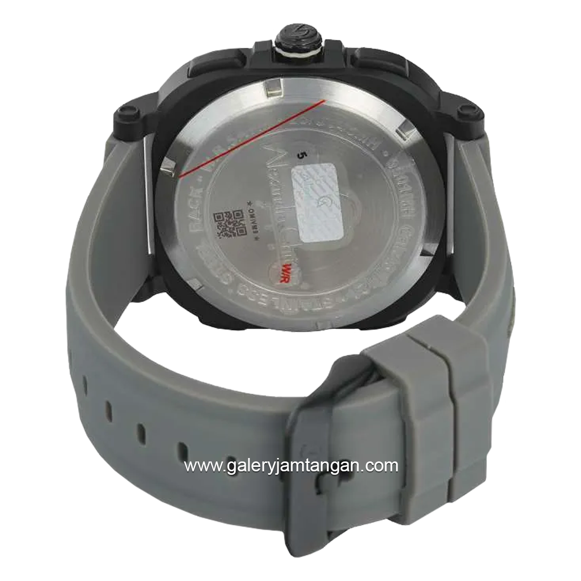 Alexandre Christie AC 9501 MH Digital Analog Grey Black Rubber Strap