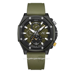Alexandre Christie AC 9601 GC Army Black Rubber Strap