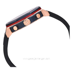 Alexandre Christie AC 9601 GC Black Rosegold Ring Blue Stainless Steel
