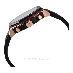 Alexandre Christie AC 9601 GC Black Rosegold Rubber Strap