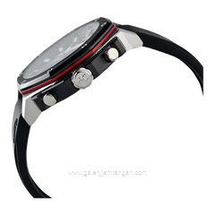 Alexandre Christie AC 9601 GC Black Silver Rubber Strap