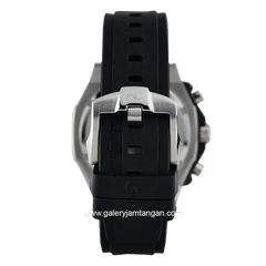 Alexandre Christie AC 9601 GC Black Silver Rubber Strap