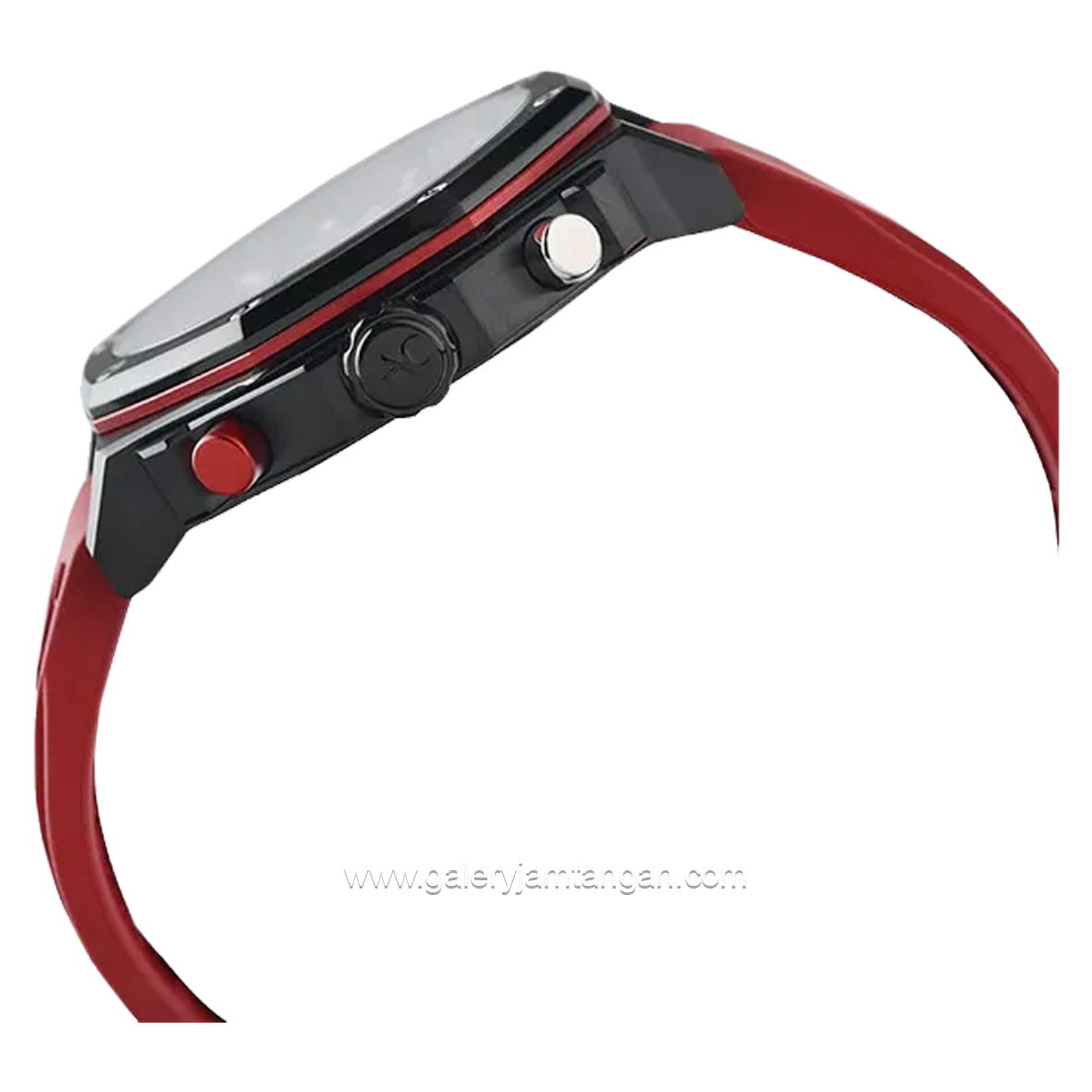 Alexandre Christie AC 9601 GC Red Black Rubber Strap