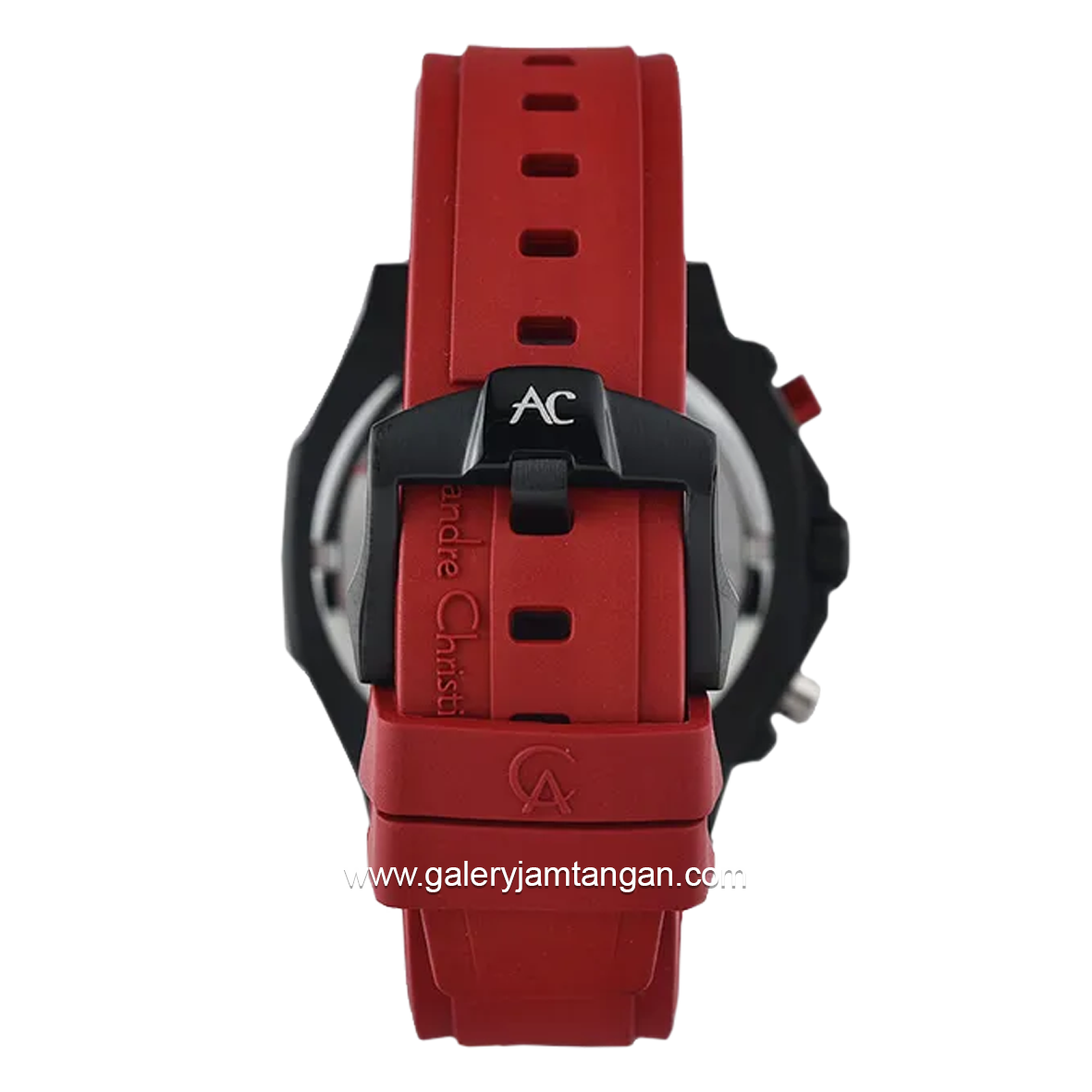 Alexandre Christie AC 9601 GC Red Black Rubber Strap