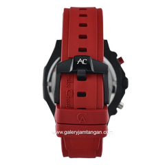 Alexandre Christie AC 9601 GC Red Black Rubber Strap